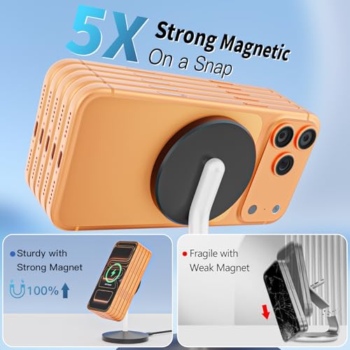 Magnetic Wireless Charger i Phone Stand 15W Fast Mag-Safe Charging Station - color: Black
