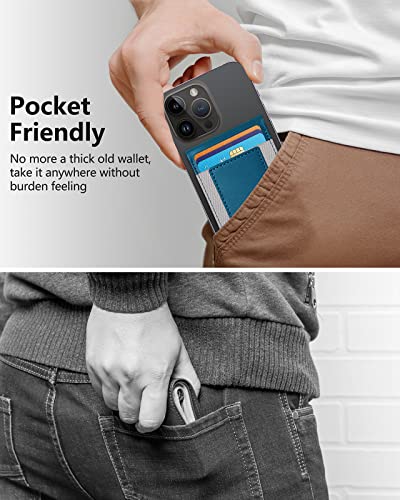 for MagSafe Wallet with Adjustable Stand, 9 Card Holder, Open ID Window - color: Midnight Blue