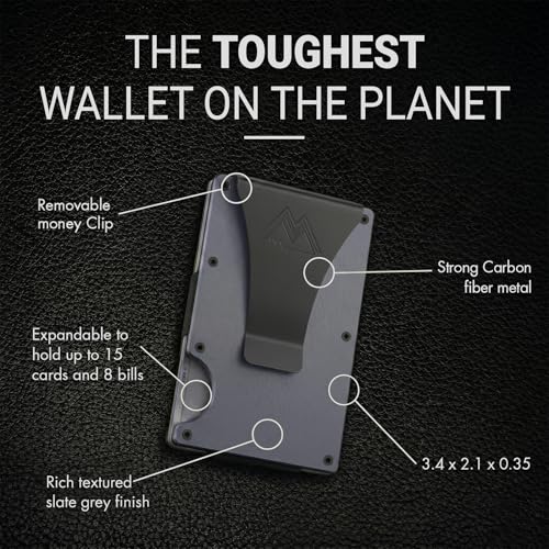 Mountain Voyage Minimalist Wallet for Men - Slim RFID Wallet, Scratch Resistant, Credit Card Holder & Money Clip, Easily Removable Money & Cards (Gunmetal Titanium) - color: Gunmetal Titanium