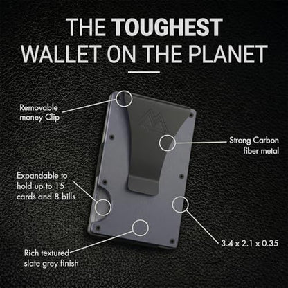 Mountain Voyage Minimalist Wallet for Men - Slim RFID Wallet, Scratch Resistant, Credit Card Holder & Money Clip, Easily Removable Money & Cards (Gunmetal Titanium) - color: Gunmetal Titanium