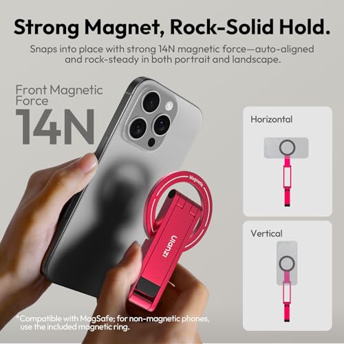 ULANZI MA60 Phone Tripod for Magsafe, Aluminium Mini Phone Stand Red - color: Red