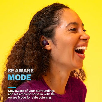 JLab Go Air Pop+ True Wireless Earbuds, in Ear Headphones, Bluetooth Earphones, 35H Playtime Ear Buds, Bluetooth Earbuds with Microphone, USB-C Charging Case, Dual Connect, EQ3 Sound, Violet - color: Violet, style: Matte