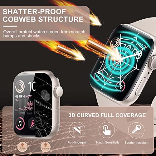 for Apple Watch Screen Protector 40mm SE Series 6/5/4, Tempered Glass 𝐇𝐢𝐝𝐞 𝐒𝐜𝐫𝐚𝐭𝐜𝐡𝐞𝐬 Full Coverage Bubble Free HD Film for iWatch 40mm Accessories - 2 Pack - size: 40mm