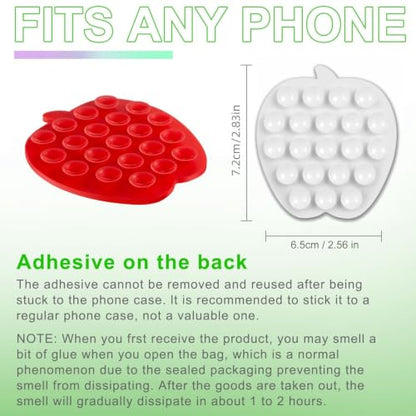 CIEO SuctionPhone Grip, Strong Silicone Suction,Strawberry Sticky Grip,Suitable for Selfies and Videos on Mirrors, Bathrooms and Smooth Surfaces, Compatible with iPhone (White) - color: White