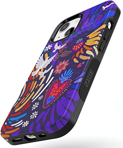 Casely iPhone 15 Plus Case | Viva La Vida | Frida Kahlo Collage | Bold Protective Design | Compatible with MagSafe - color: Frida Kahlo | Viva La Vida | Floral Collage