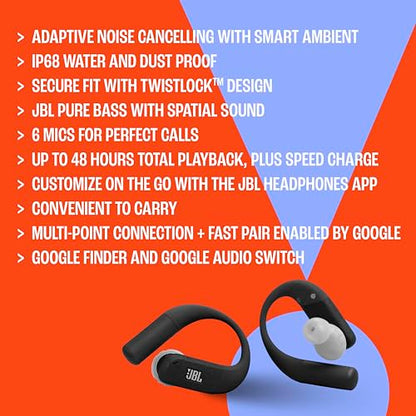 JBL Endurance Peak 4 - Cancelling Sport Earbuds - White - color: White