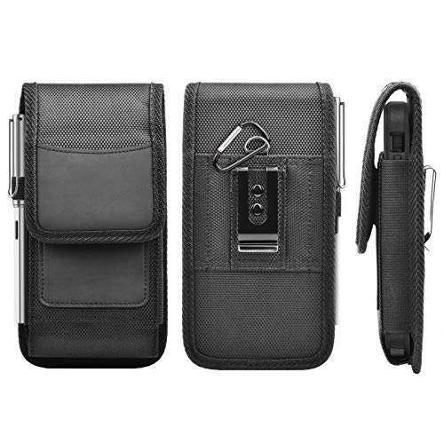 Njjex Cell Phone Holster Belt Clip for Samsung S25 Ultra iPhone 17 Pro Max | Nylon, Belt Clip for Galaxy S26 S25 Ultra S24 S23 A17 A16 A15 iPhone 17 Pro Max 16 15 16E Air card holder, pouch, for men