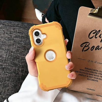 IDweel for iPhone 16 Case with Screen Protector,Luxury 3 in 1 Shockproof Slim Fit Hybrid Heavy Duty Hard PC Cover Soft Silicone Bumper Full Body Anti-Fingerprint Case,Glitter Sundial Golden - color: Glitter Sundial Golden