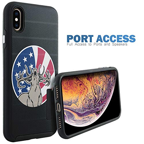 CasesOnDeck Case Compatible with [Apple iPhone X | iPhone Xs][Grip Tactical] iPhone Xs Hybrid Bump and Drop Protection Case Slim Fit Dual Layer Cover (Moose) - color: Moose