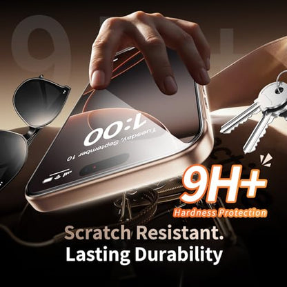 2 Pack 9H+ Tempered Glass Screen Protector for iPhone 16 Pro Max, Military-Grade Shatterproof with Full Edge Coverage & Easy Bubble-Free Installation - size: for iPhone 16 Pro Max