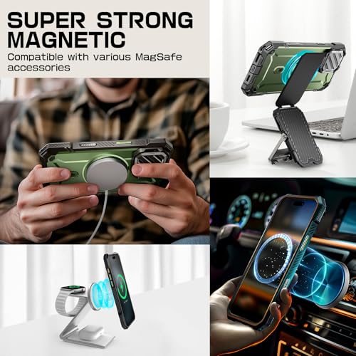 SUPCASE for iPhone 16 Pro Max Case (6.9 inch)with Camera Cover Stand Guldan | Compatible with MagSafe, Camera Control Button, Military-Grade Drop Protection, Heavy Duty Rugged Magnetic Case, UB Mag XT - color: Guldan