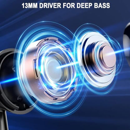 Wireless Earbuds, Bluetooth 5.4 Ear Buds, 32 EQs via App, 6D Bass Stereo - color: Aurora Black