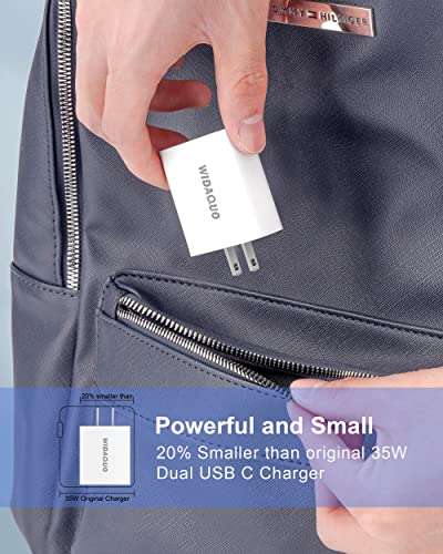 40W Dual USB C Wall Charger, 2Pack USB-C Charger Block Power Adapter Fast Charging Brick Box Plug Cube for iPhone 16e/16/16 Pro Max/15/14/13/12/11, iPad, AirPods, Samsung S25/S24/S23, Pixel, Android