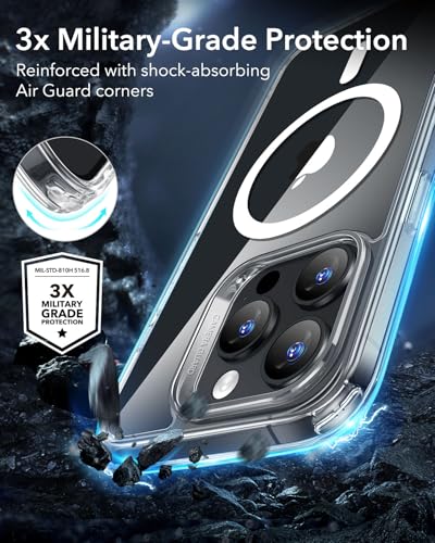ESR for iPhone 16 Pro Case, Compatible with MagSafe, Shockproof Military-Grade Protection, Magnetic Phone Case for iPhone 16 Pro, Classic Hybrid Case (HaloLock), Clear - color: Clear