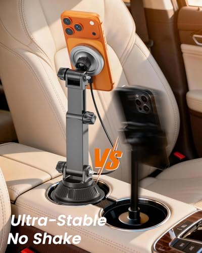 OHLPRO for MagSafe Cup Holder Car Mount Charger for iPhone Series, Gray - color: Sliver