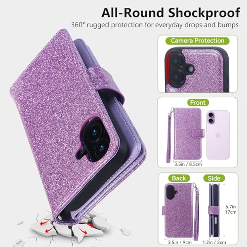 Varikke Wallet Case for iPhone 17 - Compatible with Magsafe, Light Purple - color: (Compatible with MagSafe) Light Purple, size: iPhone 17 6.3"