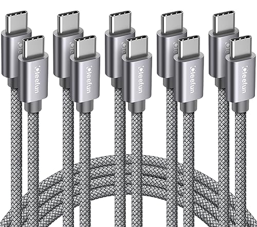 CLEEFUN USB C to USB C Cable 3ft, 5-Pack C to C Cable Fast Charging 60W - color: Grey, size: 3ft+3ft+3ft+3ft+3ft