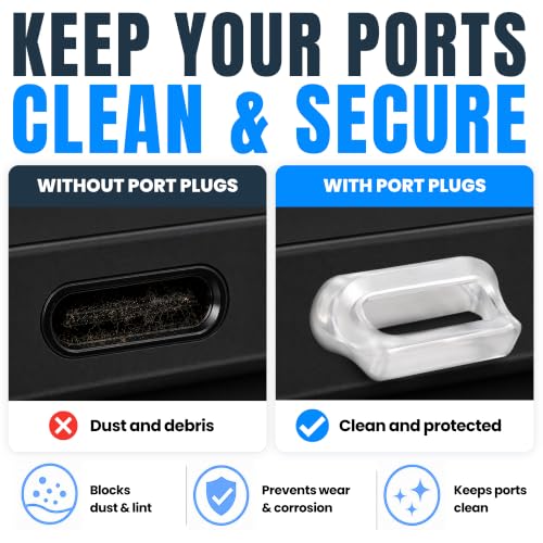 USB C Dust Plugs 500 Pack, Easy Grip Tabs, Case Friendly, Clear Bulk Pack - color: Clear, size: 500 Pack