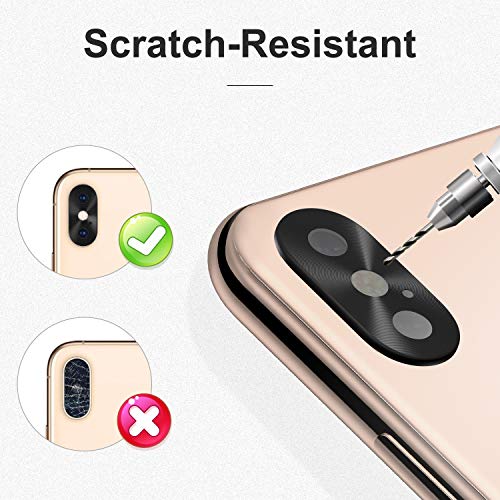 For iPhone XS/XS Max Camera Lens Protector - [2 Pack] Premium Aluminum Alloy Back Rear Camera Lens Screen Cover Case Shield - Black - color: Black-iPhone XS/XS Max