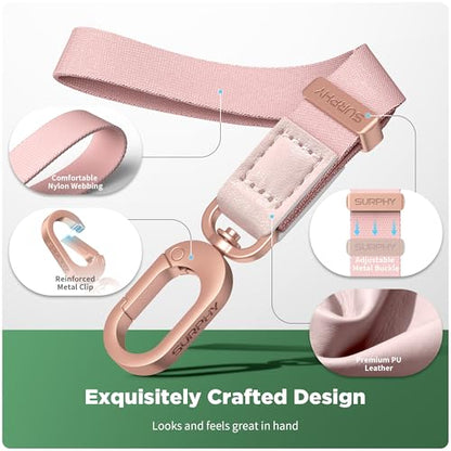 SURPHY Phone Wrist Strap, Keychain Wristlet, Wrist Lanyard with Tether Tab - color: Pink