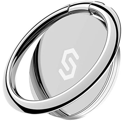 Syncwire Cell Phone Ring Holder Stand, 360 Degree Rotation Finger Ring Kickstand with Polished Metal Phone Grip for Magnetic Car Mount Compatible with iPhone, Samsung, LG, Sony - Silver - color: Silver, size: 1 Pack