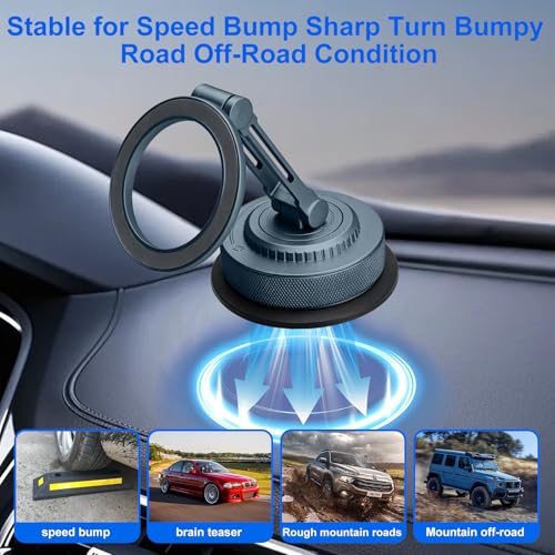 PIEPIE All-Metal Alloy Magnetic Suction Cup Car Phone Mount Holder Dash