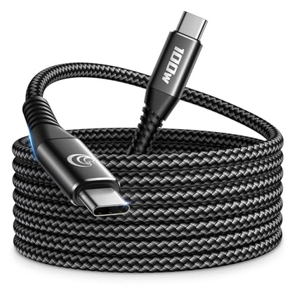 10FT USBC to USBC Cable 100W Fast Charging, Nylon Braided USB C to USB C Charger Cord Compatible with iPhone 17 Pro Max 16 15, MacBook Pro/Air, iPad, Samsung Galaxy S26 Ultra S25 S24, PS5, Switch - color: Black
