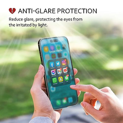 iCarez HD Anti Glare Matte Screen Protector for iPhone 16 Plus iPhone 15 Pro Max 6.7-inches [3 Pack] (Case Friendly) Premium No Bubble Easy to Apply with Hinge Installation