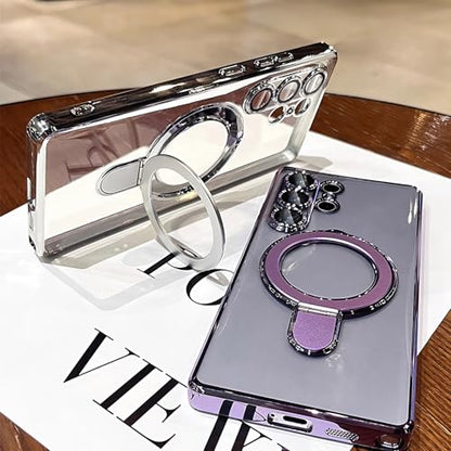 LXK Magnetic for Samsung Galaxy S26 Ultra Case with Stand, Compatible with MagSafe, with Camera Protector, Clear Luxury Military-Grade Drop Protection iPhone Case for Galaxy S26 Ultra 6.9" Purple - color: Purple