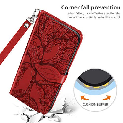 Case for Moto G Play 2026/Moto G 2026/G5G 2025 6.7 inch, Flip Wallet Case Folio PU Leather Phone Cover with Card Holder Lanyard Magnetic Closure-Red - color: Red, size: Moto G Play 2026/Moto G 2026/G5G 2025