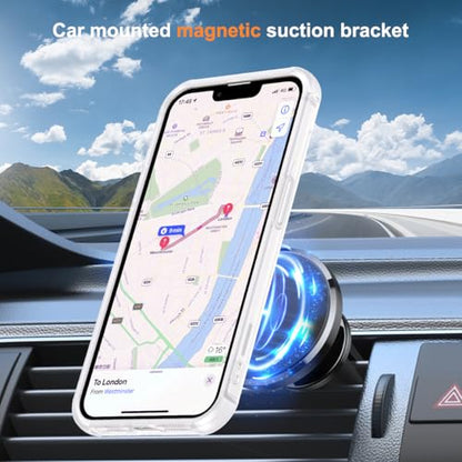 SKYLMW Compatible with iPhone 16e/17e Case with Stand,Translucent | iPhone 16e Case iPhone 17e Case 6.1",Magnetic Ring Stand,Compatible with MagSafe,Military-Grade Protection,Great Grip Feeling - color: Translucent, size: Iphone 16e & Iphone 17e