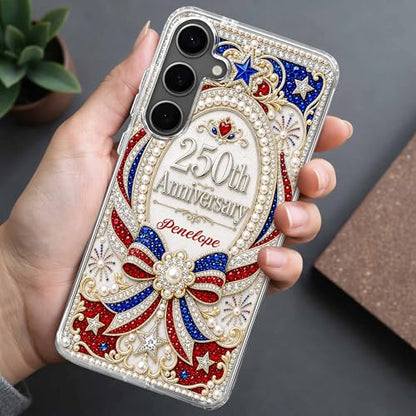 USA 250th Anniversary, Personalized Clear Phone Case, Gift for Patriots