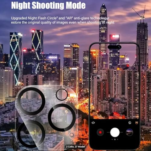 4-pack Camera Lens Protector Designed for iPhone 13 Pro Max 6.7”/13 Pro 6.1” Screen Protector Tempered Glass[Case Friendly][New version],Scratch-Resistant,Easy Installation,Clear+Black Circle