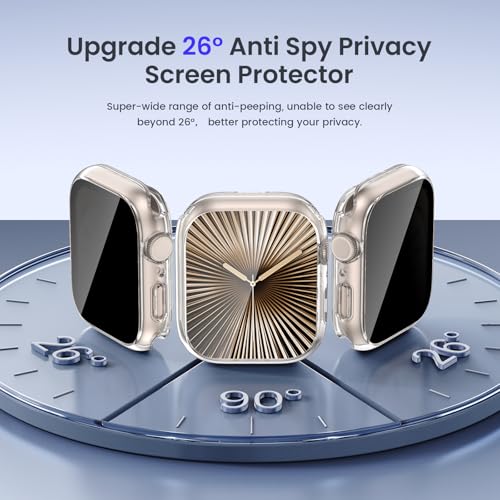 Goton Privacy Waterproof Case for Apple Watch Series 11/10 42mm - color: Clear, size: 42 mm