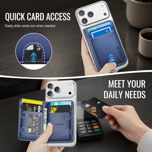 for MagSafe Wallet, Magnetic Phone Wallet RFID Blocking, 6 Cards Holder with Cash Slot,Compatible with Magsafe Phones and Cases for iPhone 17/16/15/14/13/12Pro/Max/Plus - color: Blue