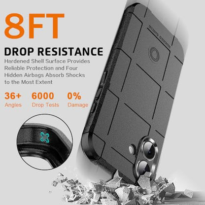 Rugged Shield Case for iPhone 17 (6.3") Compatible with MagSafe, 8ft Military Drop Proof, Wear Resistant Tactical Cover, Dark Black - color: Dark Black-M, size: iPhone 17