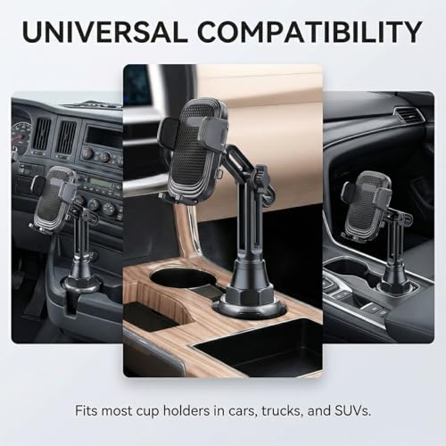 Car Cup Phone Holder 360° Rotation Mount with Expandable Base