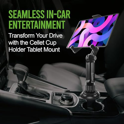 Cellet Cup Holder Tablet Mount, Car Cradle Holder Compatible for All iPad Pro, Air, Mini, Samsung Galaxy Tablet, Amazon Fire, Microsoft Surface - style: Tablet Holder Height - 13 in