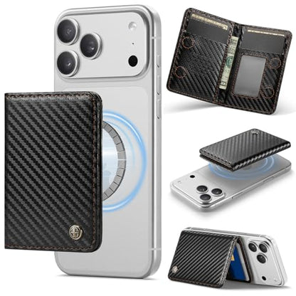 Defencase for Magsafe Wallet Magnetic Card Holder RFID Blocking, NCF-Black - color: Carbon Fiber Black