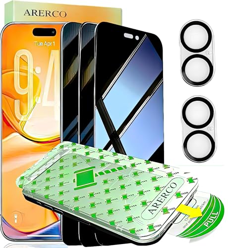 3 Pack for iPhone 16 Plus Privacy Screen Protector +2 Lens Cover - size: iPhone 16 Plus (6.7 inch)