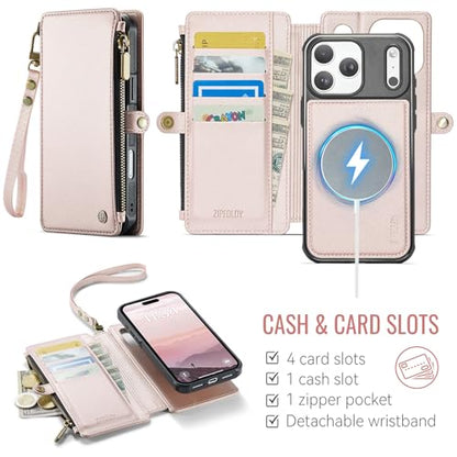 for iPhone 17 Pro Max - Phone Case Wallet Magnetic, Champagne Gold - color: Champagne Gold, size: iPhone 17 Pro Max