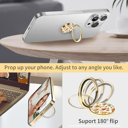 Cell Phone Ring Holder, Cute Phone Ring Grip Stand, 360°Rotation Funny Metal Kickstand Finger Grip Colorful Cute Dinosaurs - color: Colorful Cute Dinosaurs