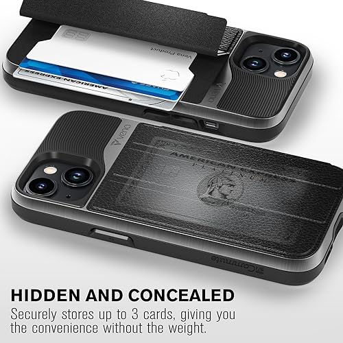 VENA vCommute VN2271VE Personalized Wallet Case for iPhone 15 Plus/14 Plus | Custom Engraved, Customized Name, Leather, Card Holder, Kickstand, Drop Protection, Compatible with iPhone 15 Plus, 14 Plus - color: Text Custom, size: iPhone 15 Plus / 14 Plus