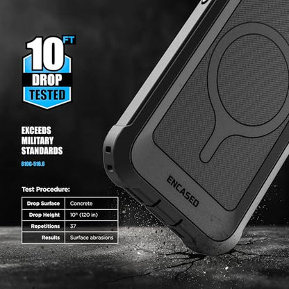 Encased Protective Case for iPhone 17e, iPhone 16e with Belt Clip (2025/26) Full-Body Case with Built-in Screen Protector and Phone Holster (Compatible with MagSafe) Black - size: iPhone 16e /17e