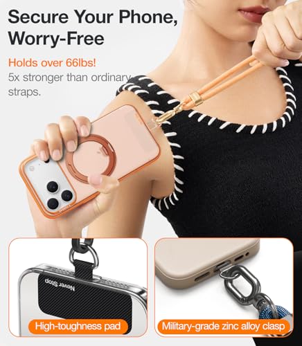 TORRAS Phone Lanyard Crossbody, Adjustable Anti-Theft Neck Strap, Orange - color: 8-orange