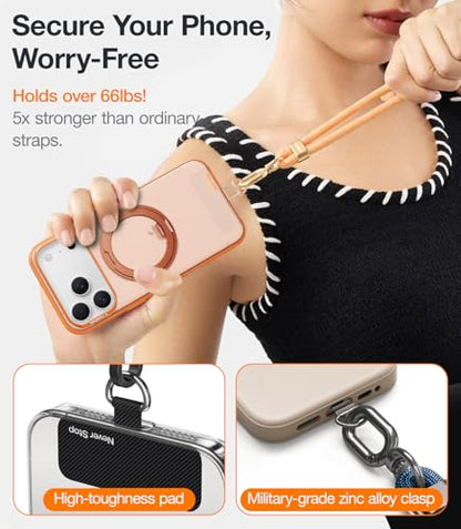 TORRAS Phone Lanyard Crossbody, Adjustable Anti-Theft Neck Strap, Orange - color: 8-orange