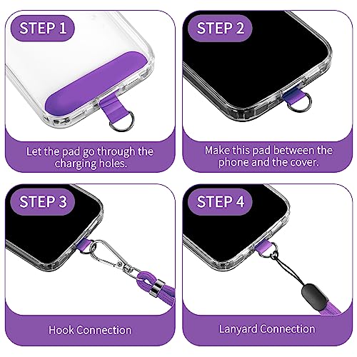 CACOE Phone Lanyard, Dark Purple, 2 Pcs - color: Dark Purple, size: 30"（Neck Strap×1）+8"（Wrist Strap×1）