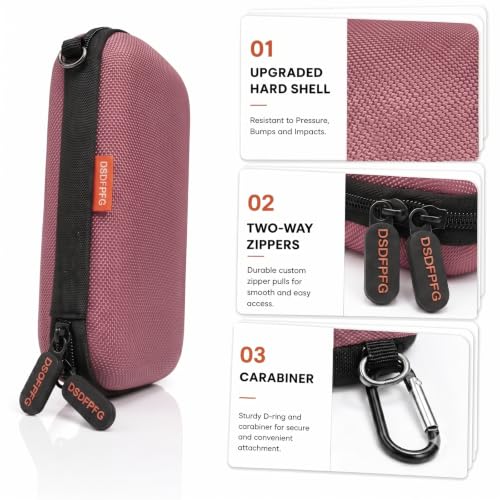 Rose Gold Small Hard Zipper Carrying Case, Universal Electronic Pouch Bag | Small Case Portable Storage Travel Pouch Bag for Power Bank, External Hard Drive, Charger, Cell Phone, USB Cable, Flash Drive - color: Rose Gold