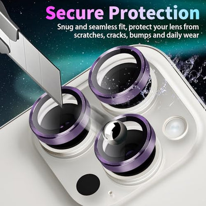 Camera Lens Protector for iPhone 14 Pro/14 Pro Max, Deep Purple - color: Deep Purple