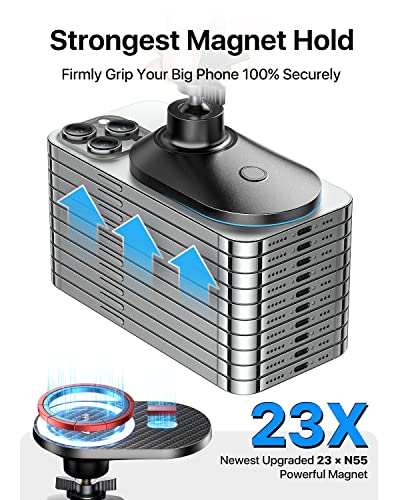 andobil Upgraded for Magsafe Car Mount Pro [Strongest Magnet, Big Phone Friendly] 360° Rotation Magnetic Phone Holder for Car Vent for iPhone 17 Pro Max 16/15/14/13/12 Samsung S26/S25 (Carbon Fiber) - color: Black-P2